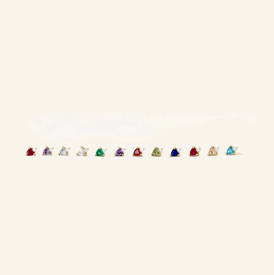 July Ruby Birthstone Studs