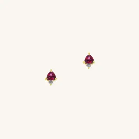 July Ruby Birthstone Studs