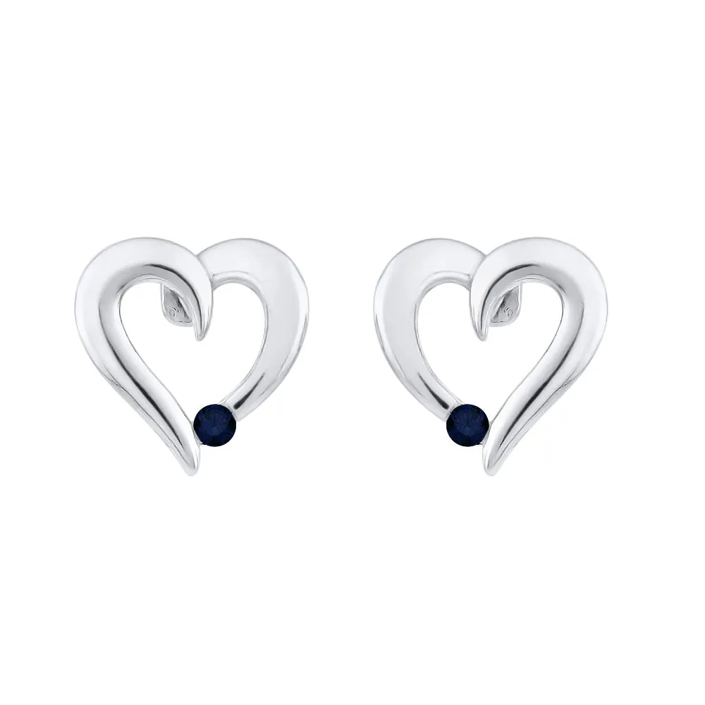 KATARINA Diamond and Gemstone Heart Earrings (1/10 cttw)