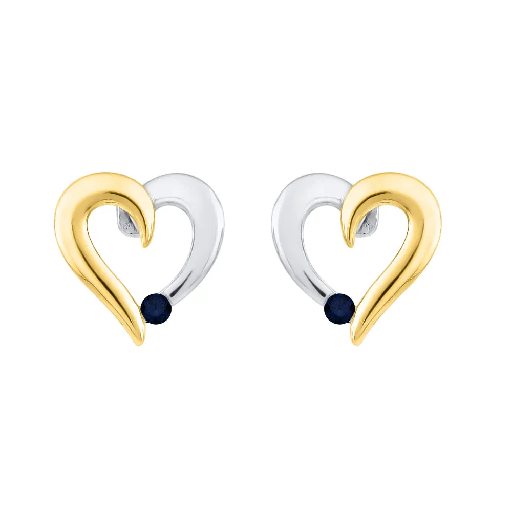 KATARINA Diamond and Gemstone Heart Earrings (1/10 cttw)