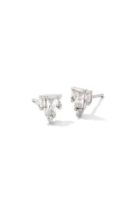 Kendra Scott Juliette Stud Earrings Rhodium White Crystal