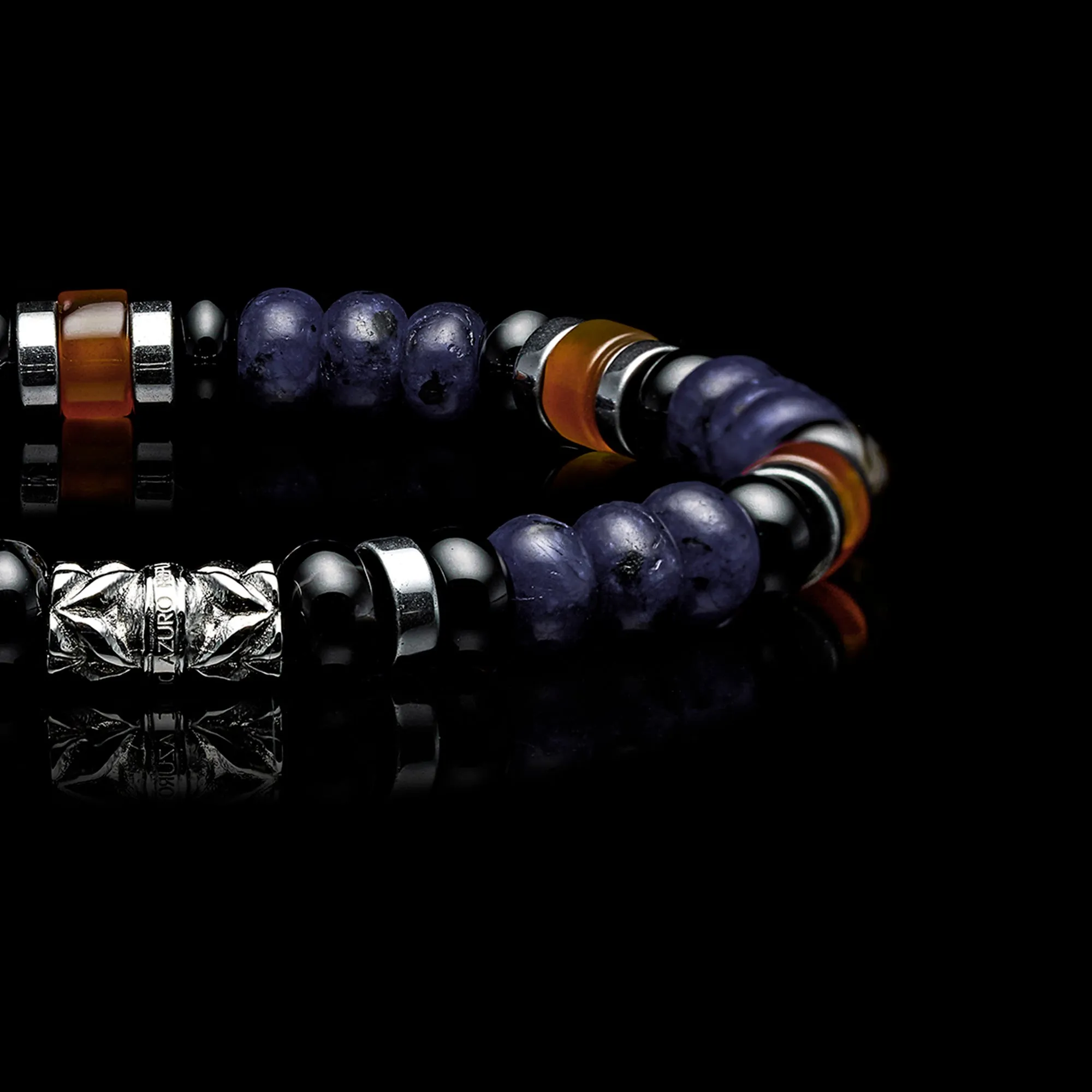 Kingfisher | Agate, Lapis Beaded Bracelet