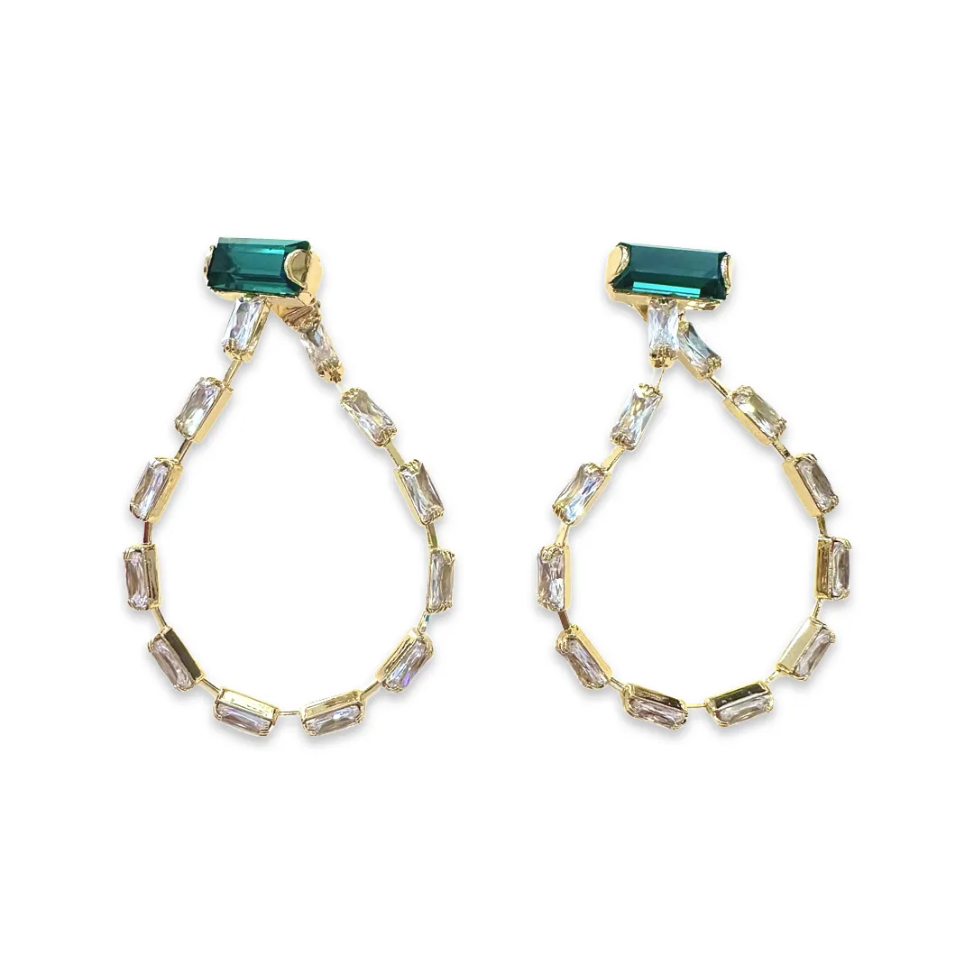 Krista Color Teardrop Front Back Statement Earrings