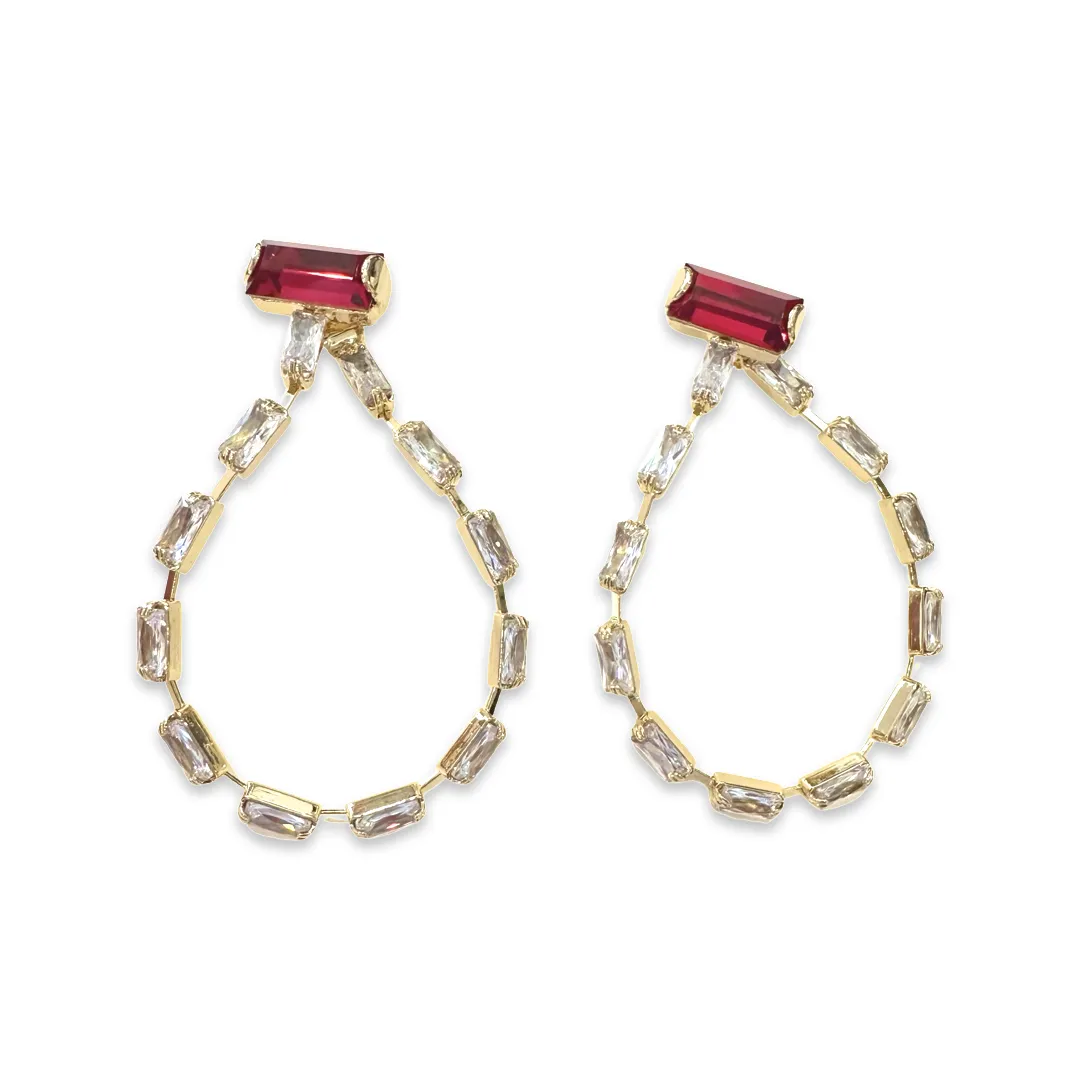 Krista Color Teardrop Front Back Statement Earrings