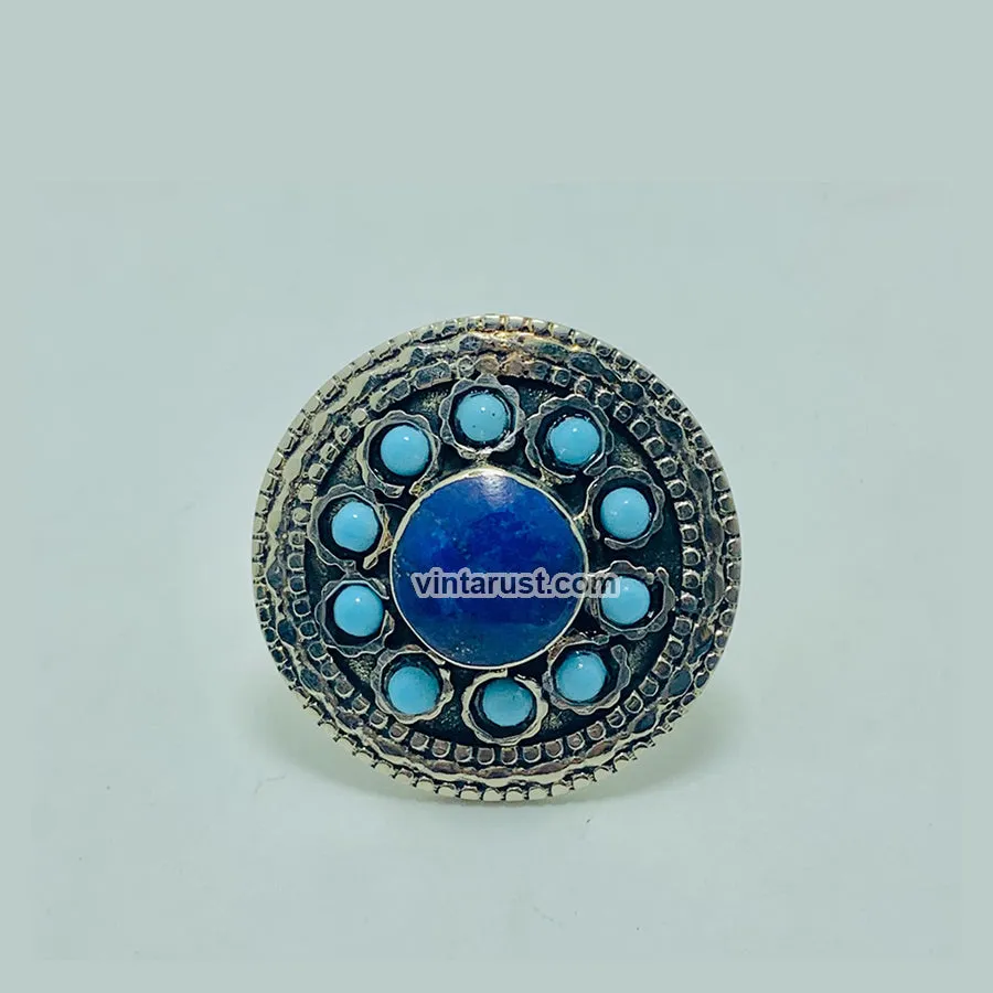 Kuchi Tribal Nomad Ring with Lapis Lazuli