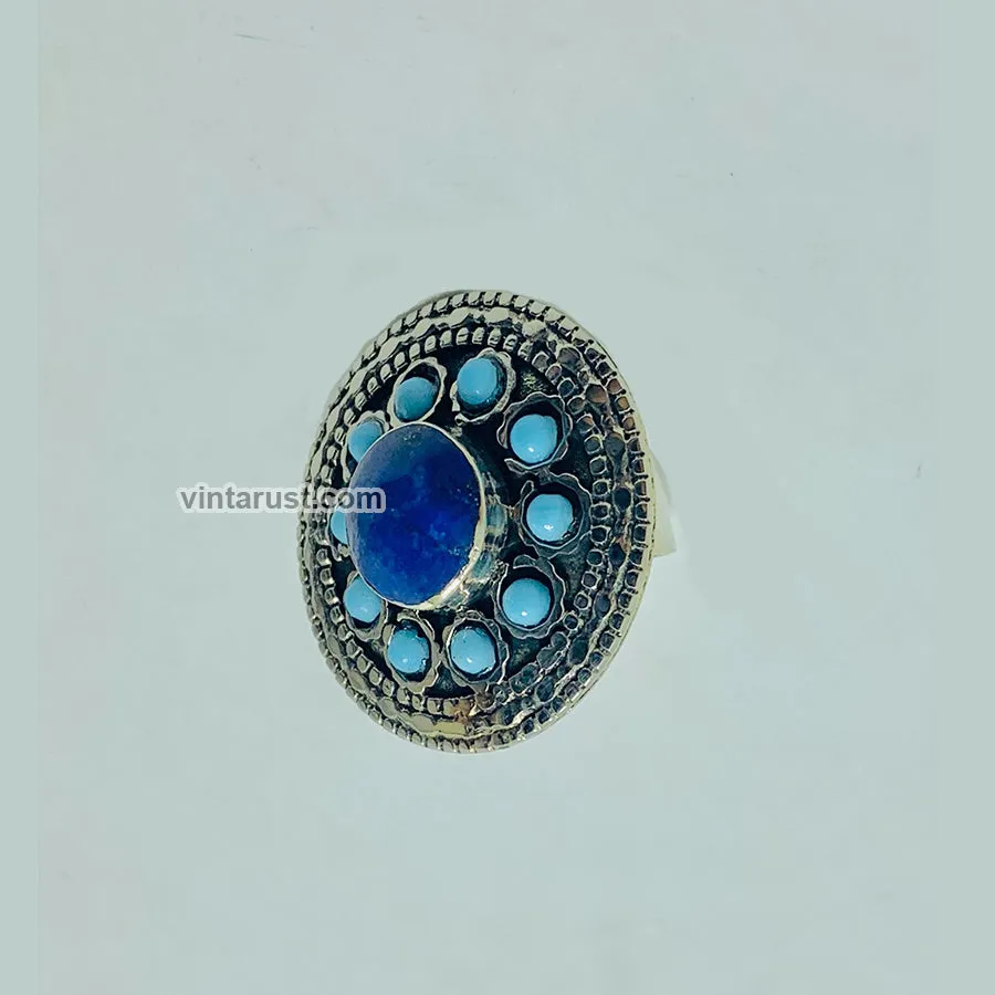 Kuchi Tribal Nomad Ring with Lapis Lazuli