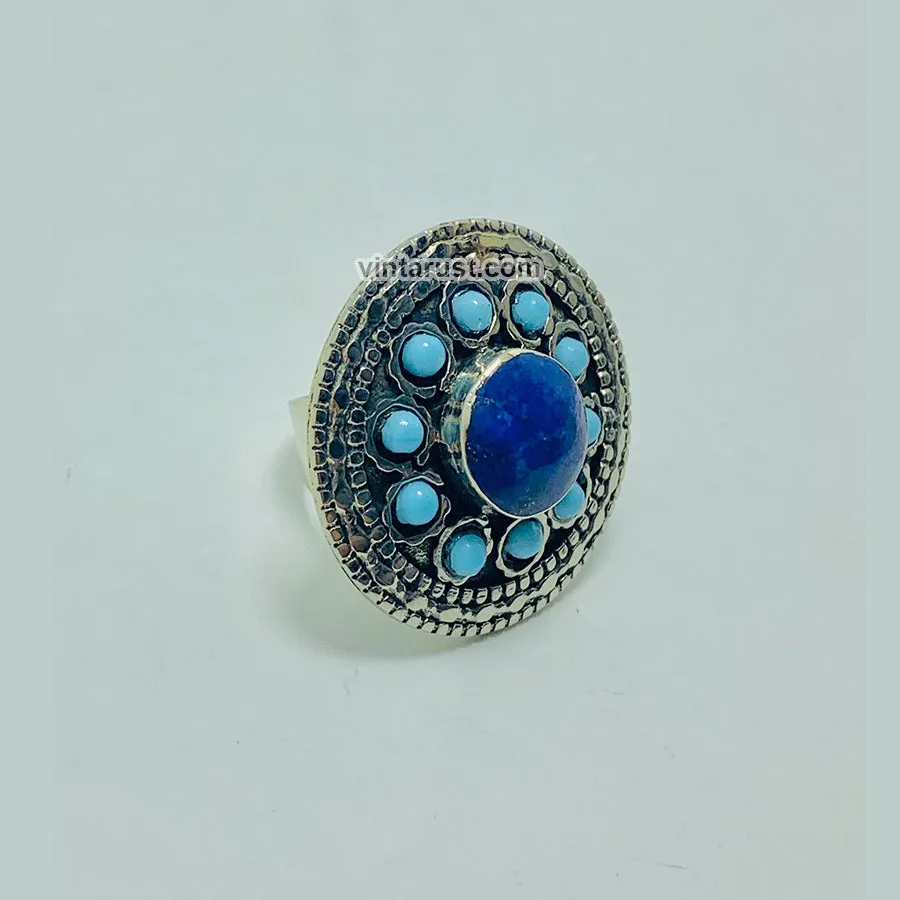 Kuchi Tribal Nomad Ring with Lapis Lazuli