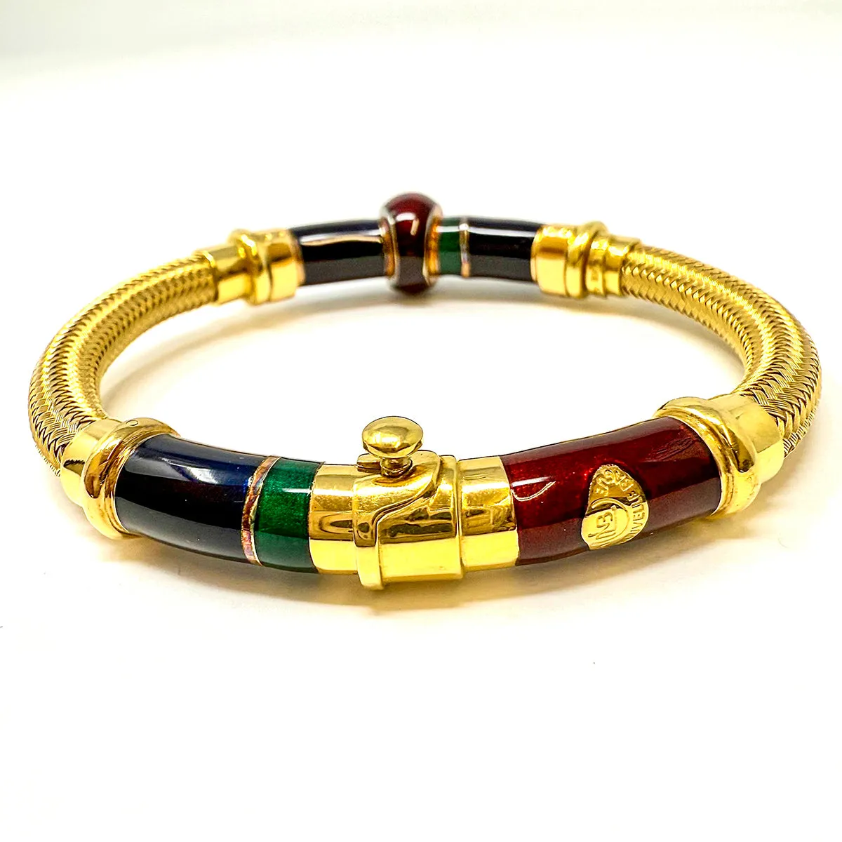 La Nouvelle Bague 18K Gold Enamel Bangle Bracelet