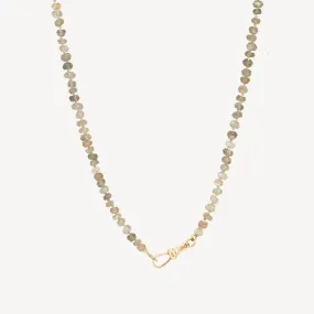 labradorite beaded mood necklace - 10k yellow gold, labradorite