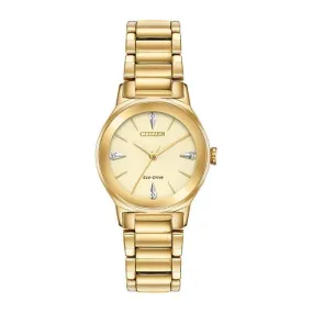 Ladies Bracelet Dress Stainless Steel Gold Watch EM0732-51P