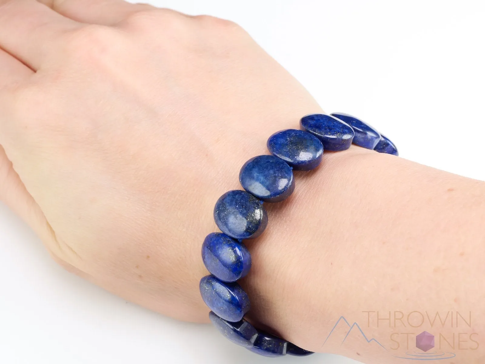 LAPIS LAZULI Crystal Bracelet - Cuff Bracelet, Oval Beads - Beaded Bracelet, Handmade Jewelry, Healing Crystal Bracelet, E0933