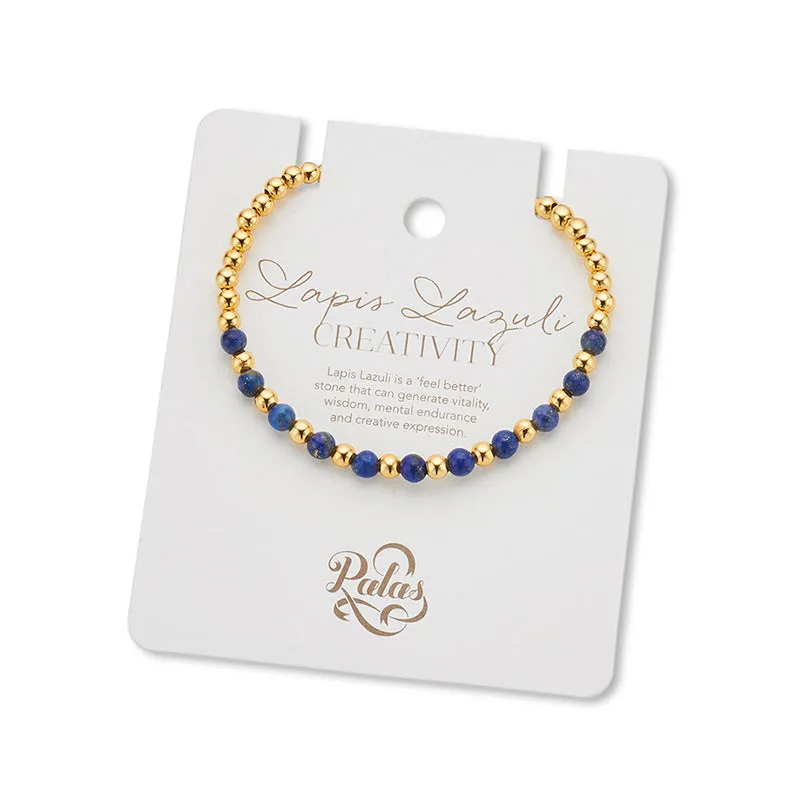 LAPIS LAZULI LOTUS PURITY GEM BRACELET