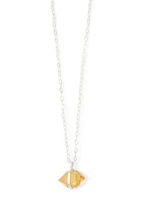 Large Bezel Wrapped Herkimer cut Citrine Necklace