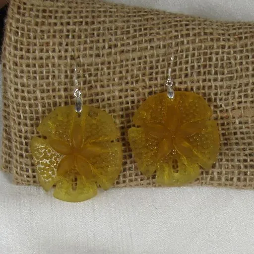 Large Bold Sand Dollar Sea Glass Earrings