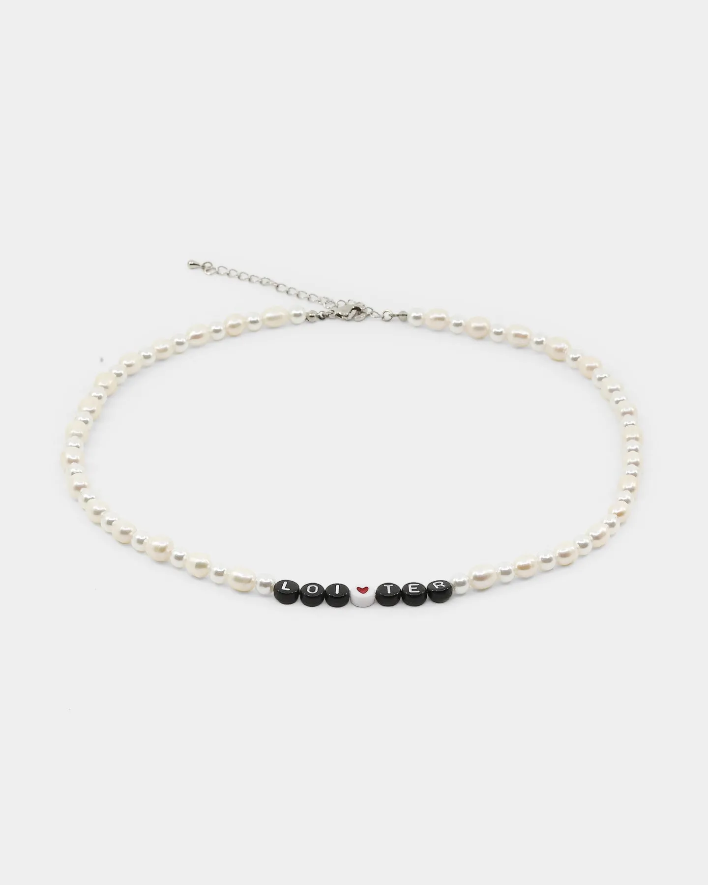 Loiter Beaded Pearl Necklace White/Black