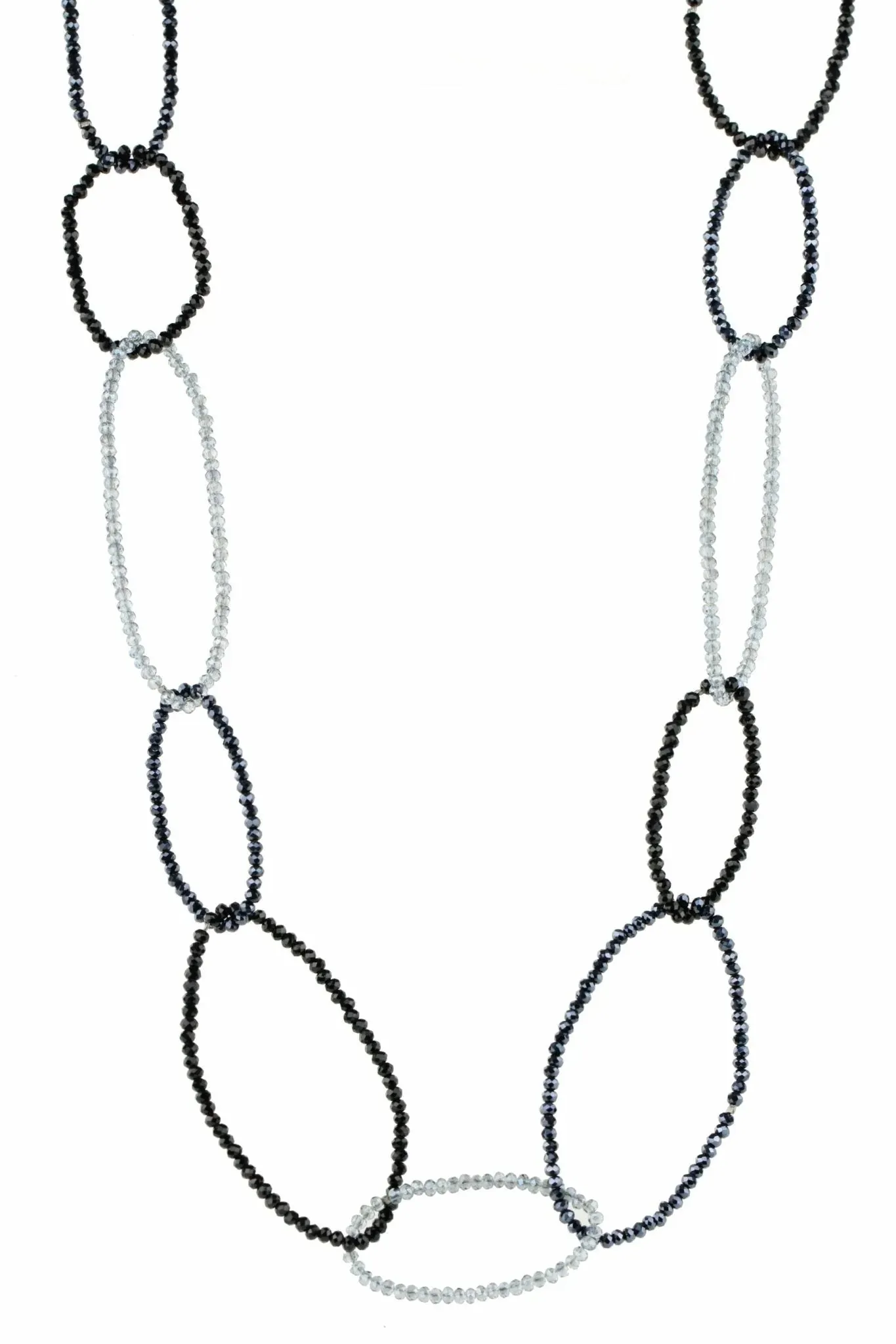 Long Duo Beaded Oval Necklace