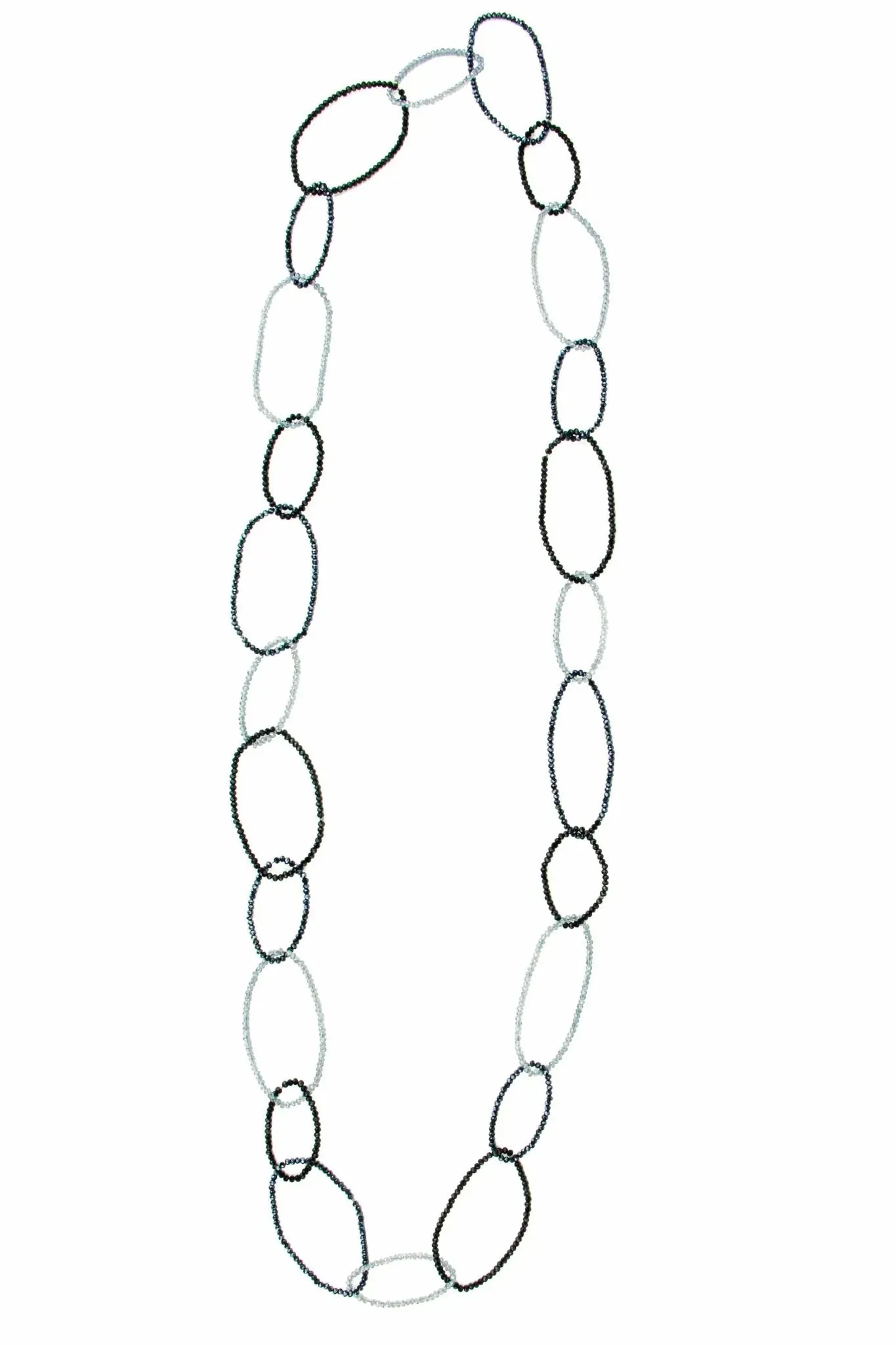 Long Duo Beaded Oval Necklace