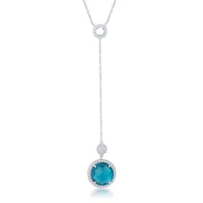 Lori Aqua Lariat Necklace