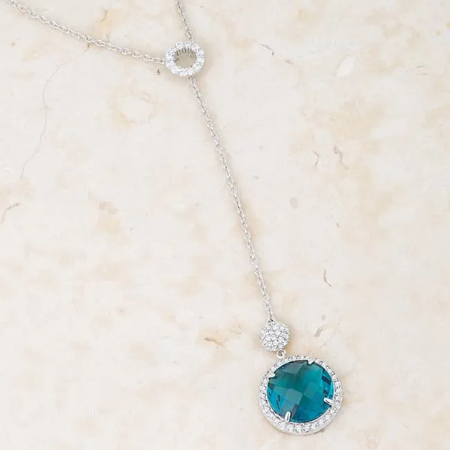 Lori Aqua Lariat Necklace