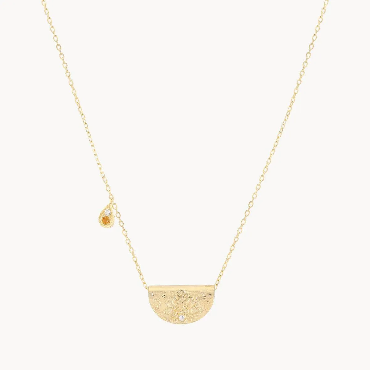 Lotus Birthstone Necklace | November