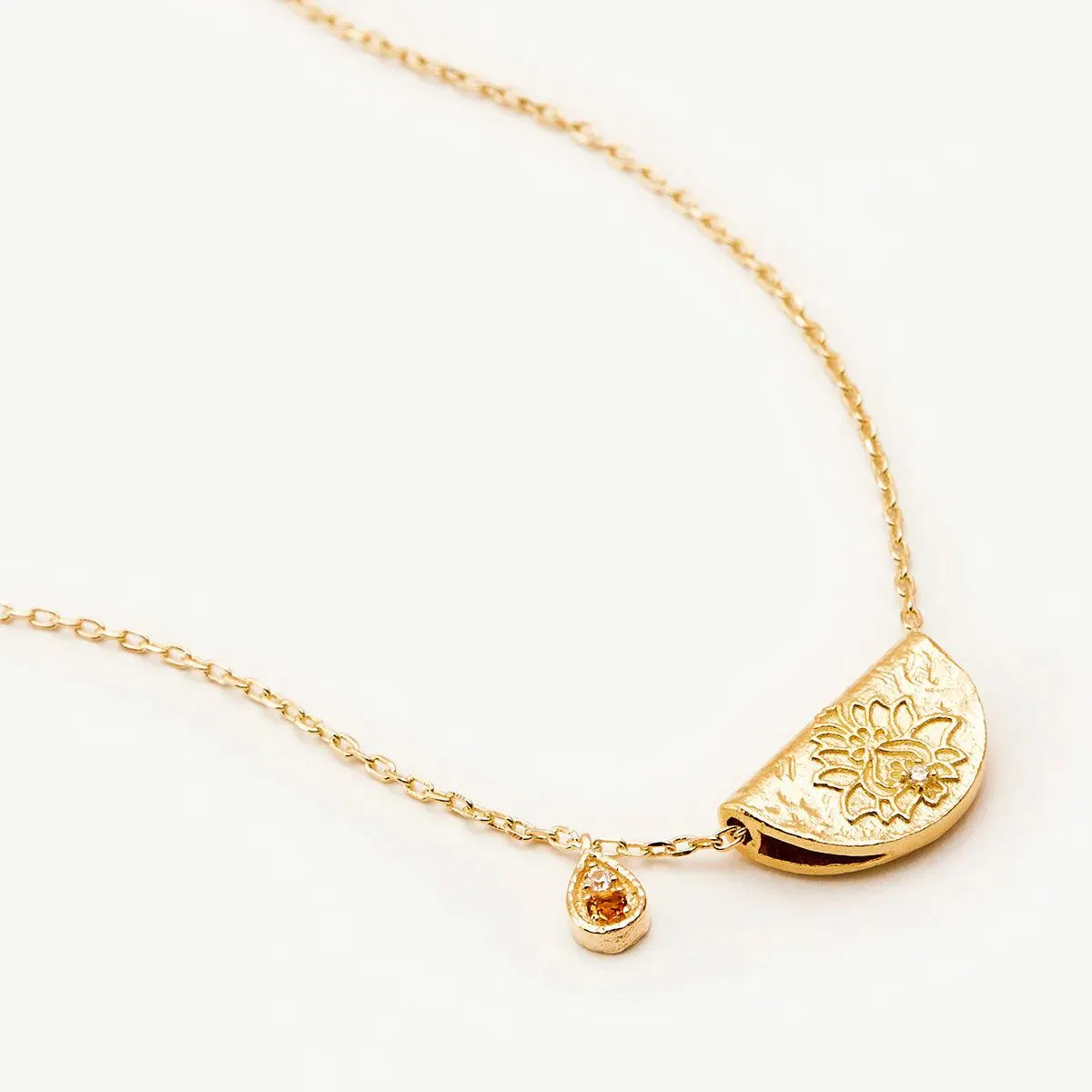 Lotus Birthstone Necklace | November