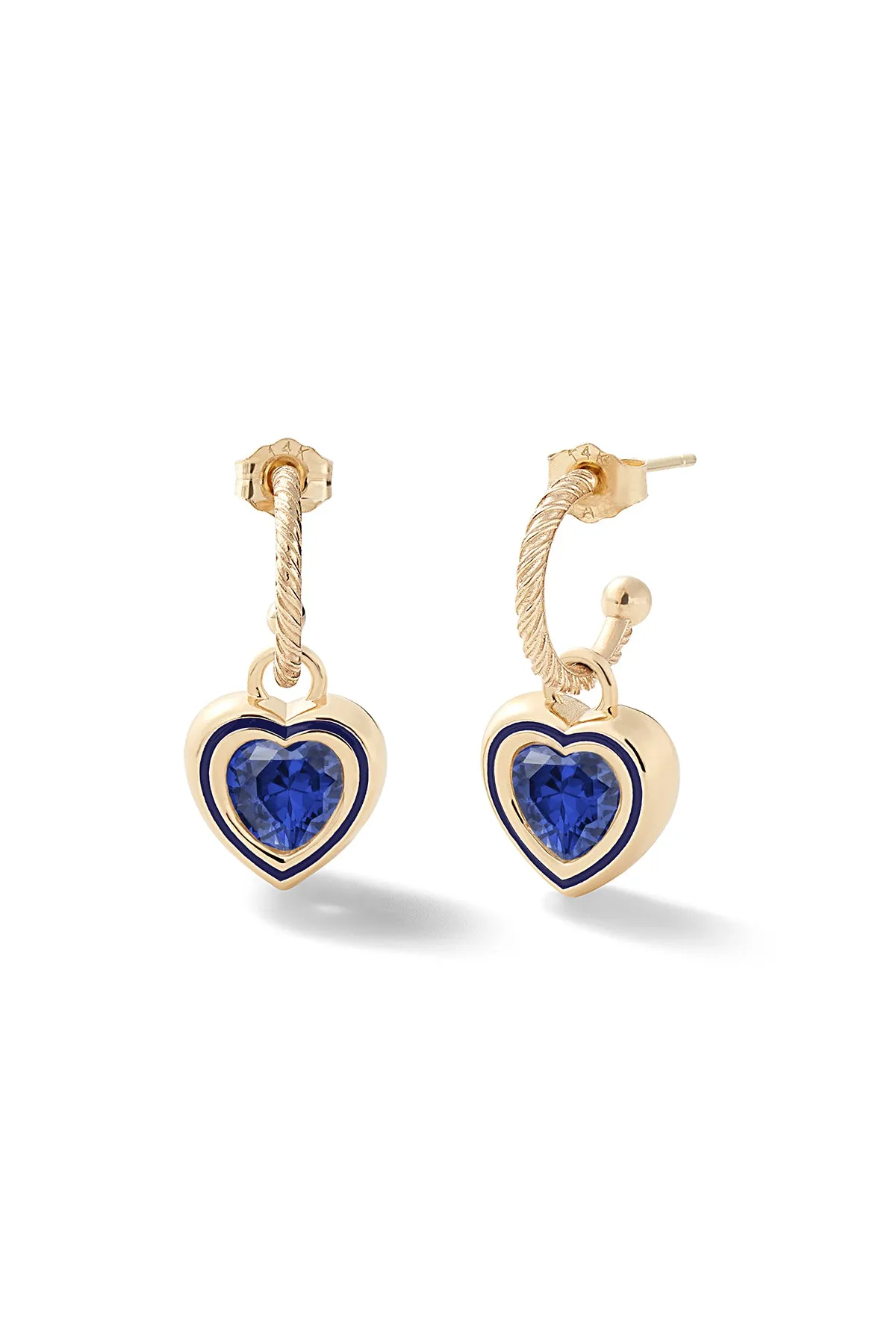 Madison Hoops with Heart Bezel Charm