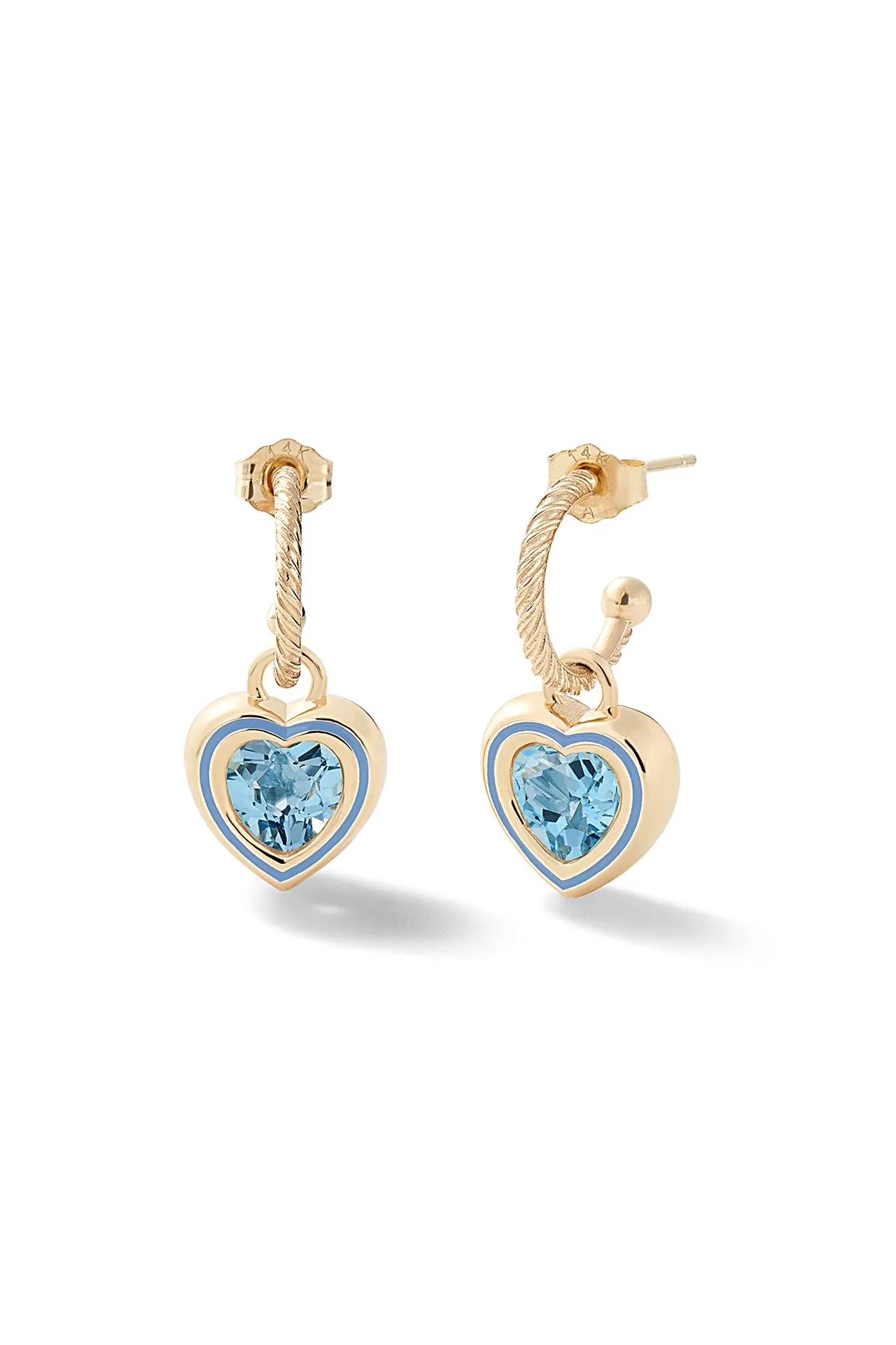 Madison Hoops with Heart Bezel Charm