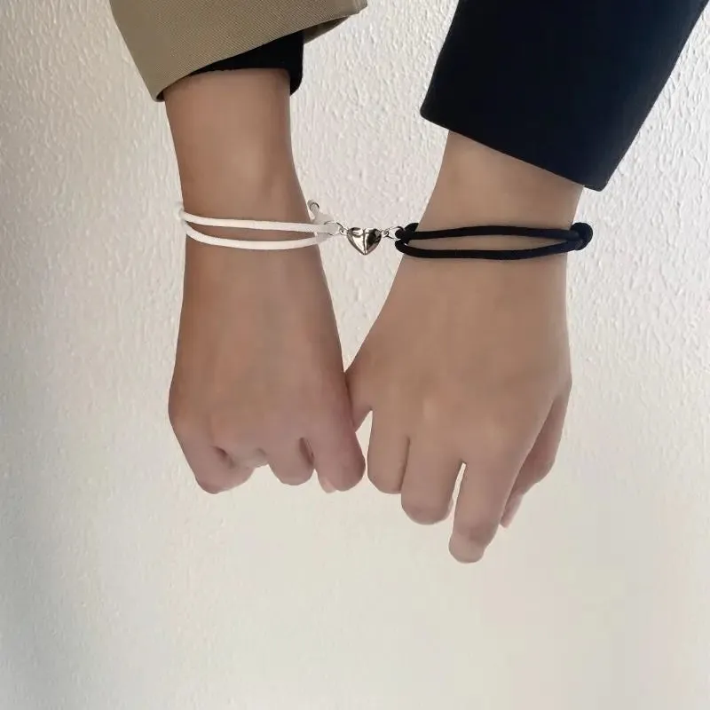 Magnetic Couple Bracelet with Heart Lock – Unique Bonding Accessory