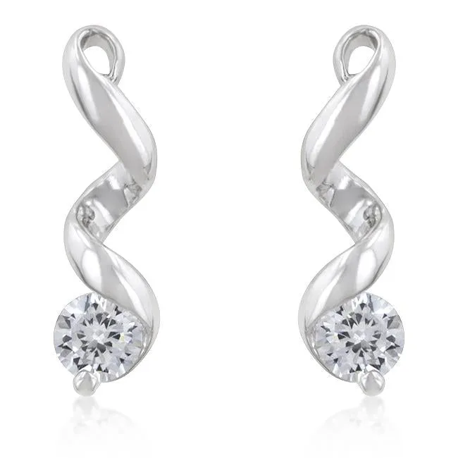 Maria Twist Solitaire CZ Earrings