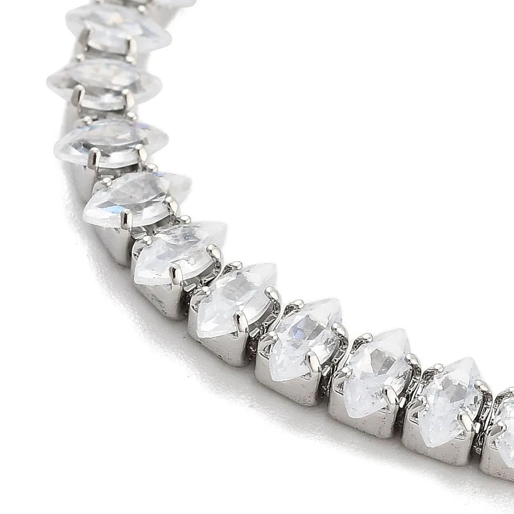 Marquise CZ Tennis Bracelet Silver 5mm