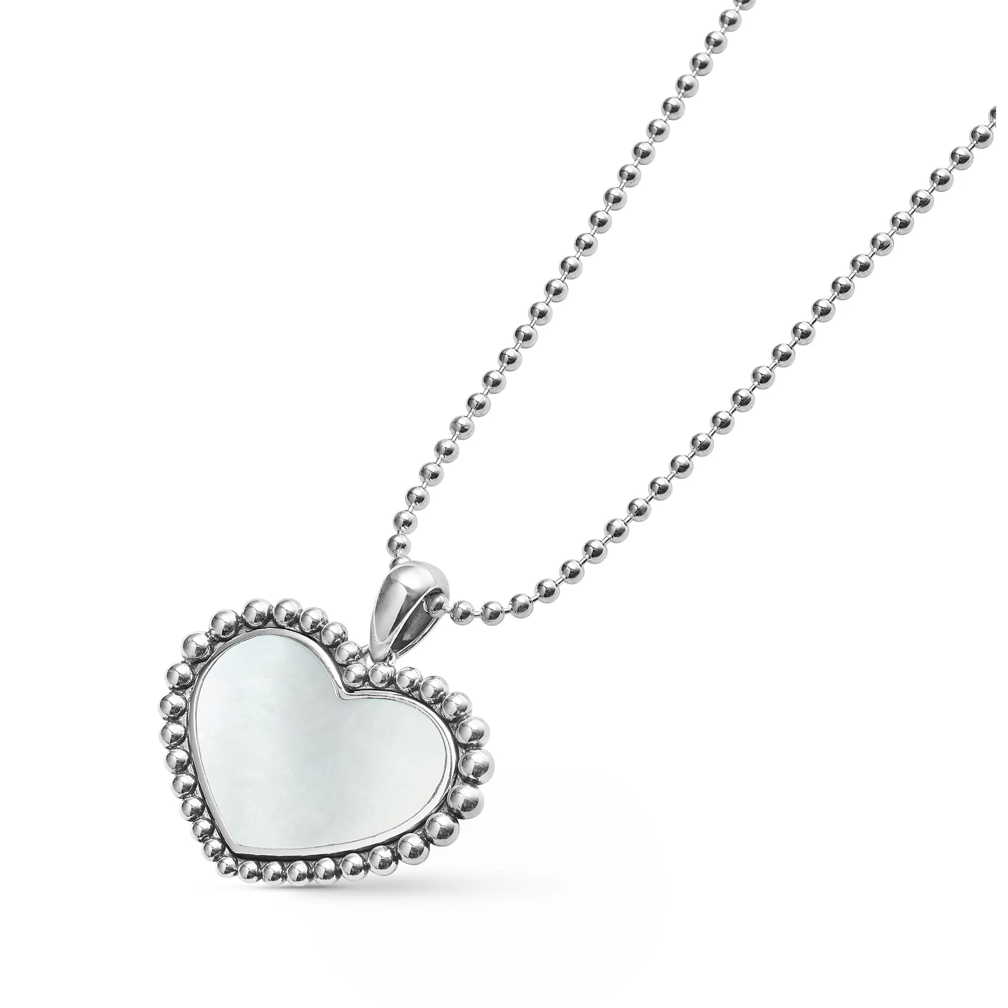 Maya Large Mother of Pearl Heart Pendant Necklace