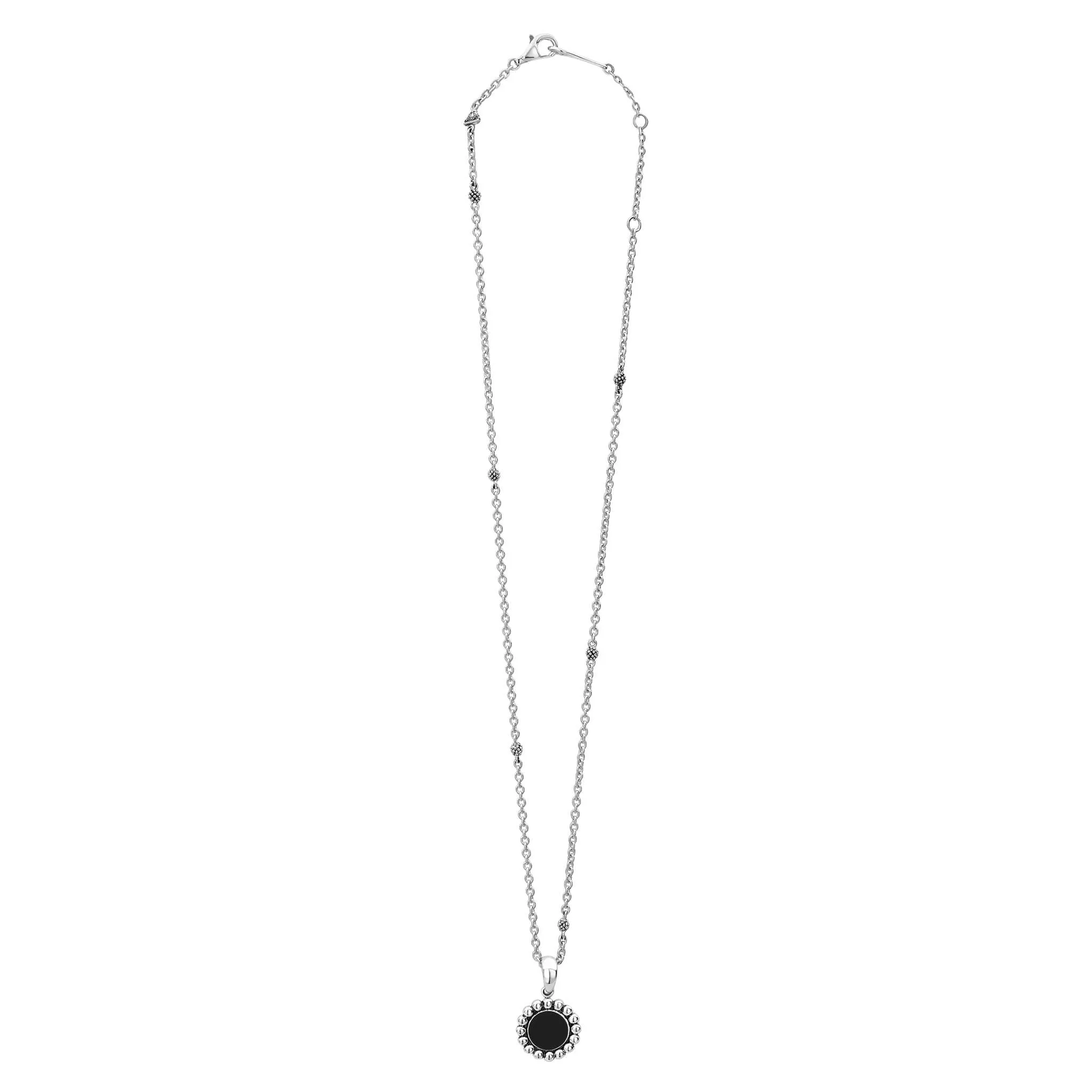 Maya Small Onyx Circle Pendant Necklace