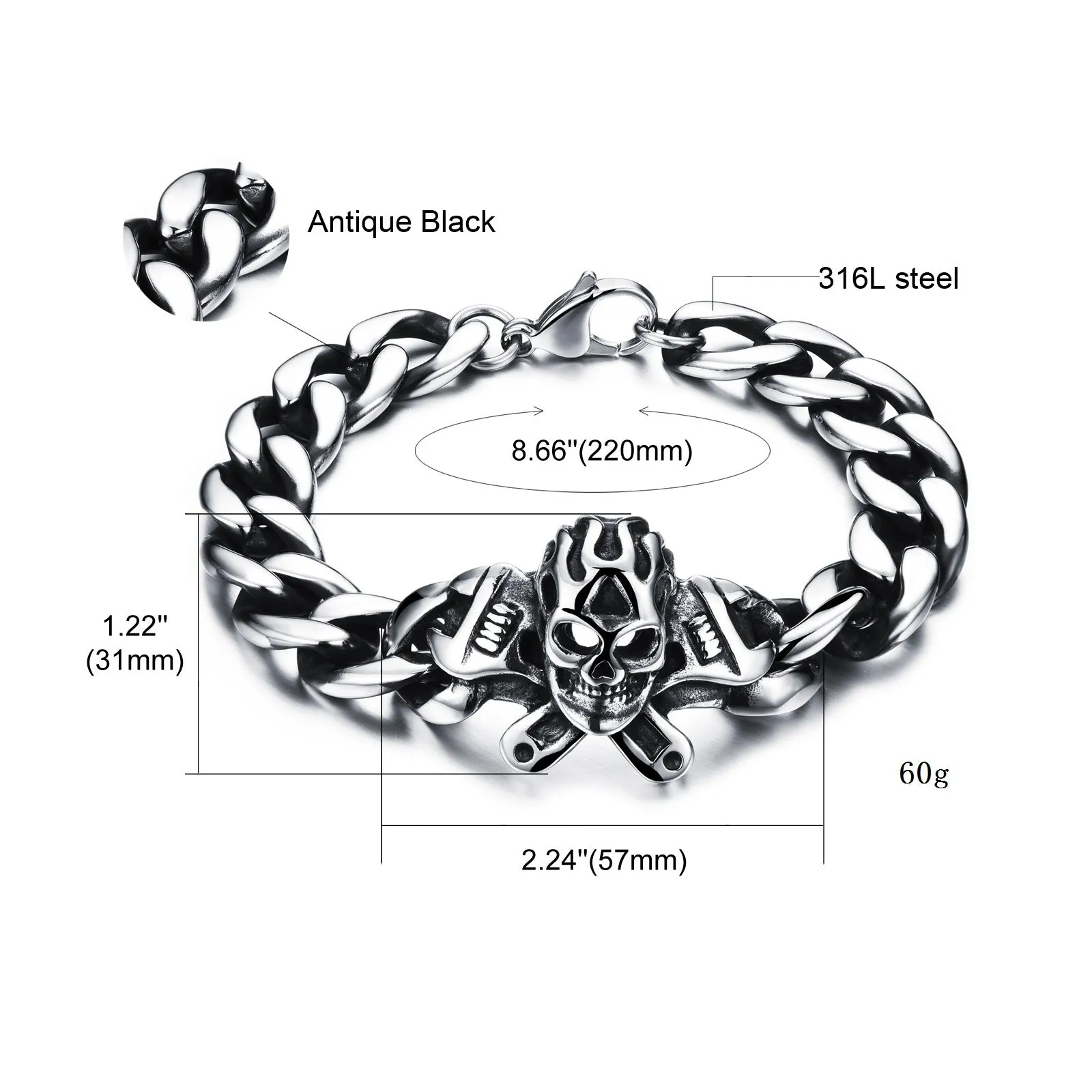 Men's Fashion Skull Hip Hop Bracelet