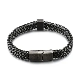 Men's Retro Hip-Hop Titanium Steel Bracelet - European and American Stainless Steel Jewelry