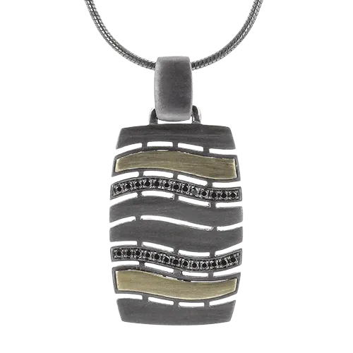 Men's Ruthenium Necklace In 14k Gold With Diamonds