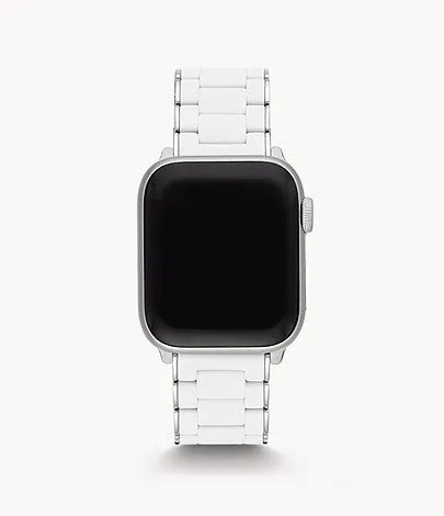 Michele White and Stainless Silicone-Wrapped Bracelet Band for Apple Watch®