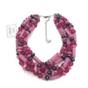 Mid Mod Magenta Sylvie Beaded Necklace