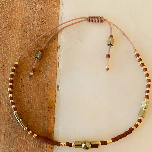 Miyuki: Gemstone and Seed Bead Thread Bracelet