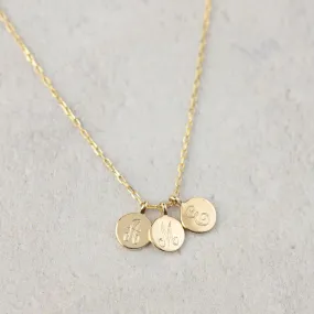 Multi-Initial 6mm Disc Necklace (Engraving Option)