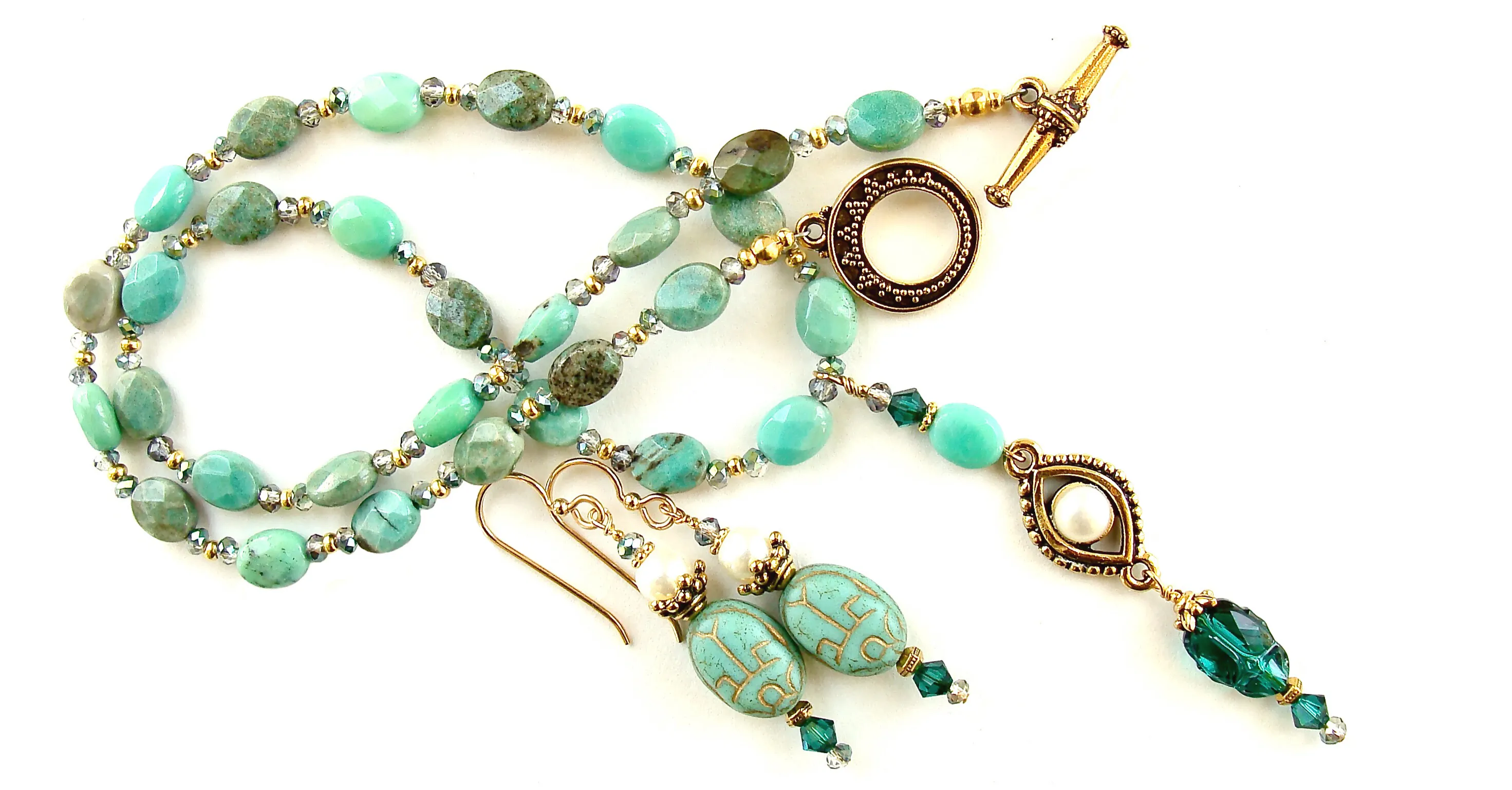 Napi's: Scarab Necklace Set