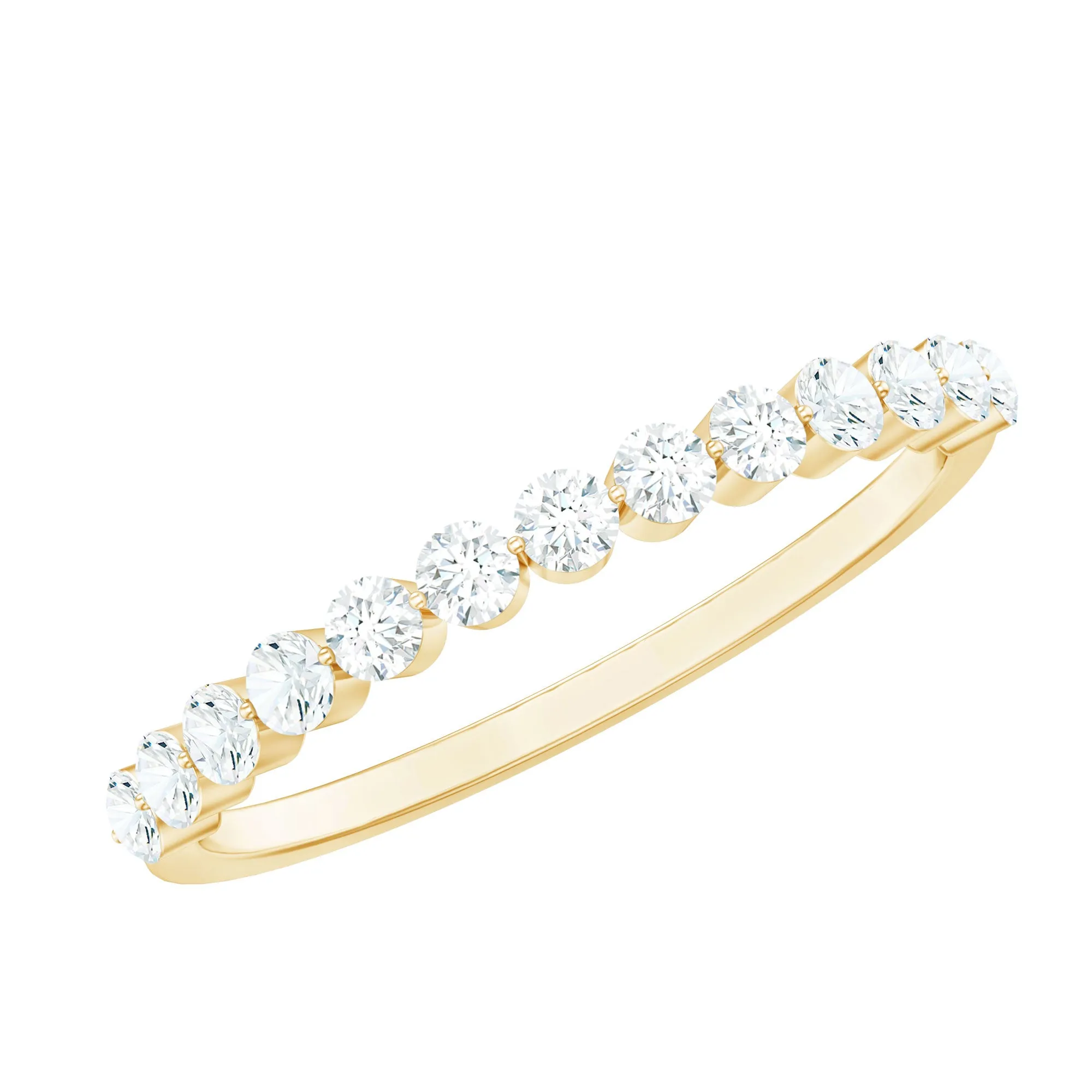 Natural Diamond Half Eternity Stackable Ring