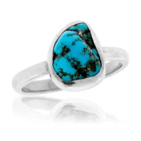 Natural Kingman Turquoise in Hand Fabricated Ring