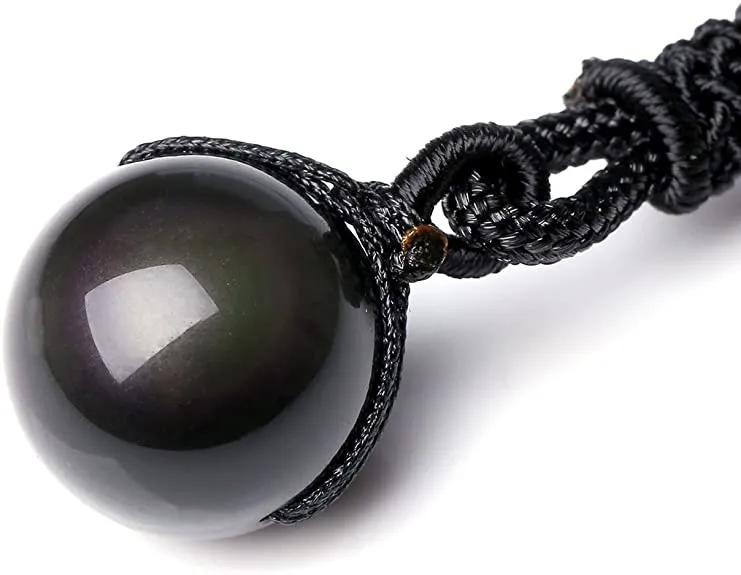 Natural Obsidian Chakra Necklace