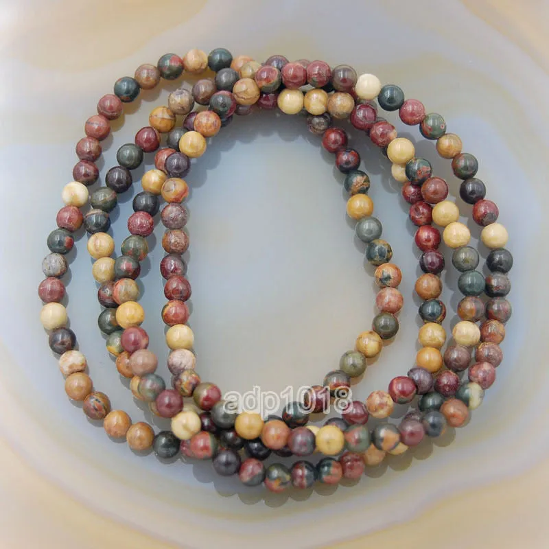 Natural Picasso Jasper Gemstone Beads Stretch Bracelet Healing Reiki