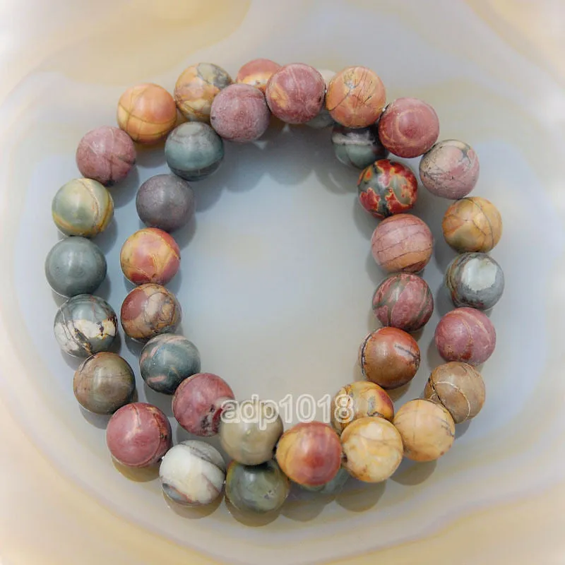 Natural Picasso Jasper Gemstone Beads Stretch Bracelet Healing Reiki