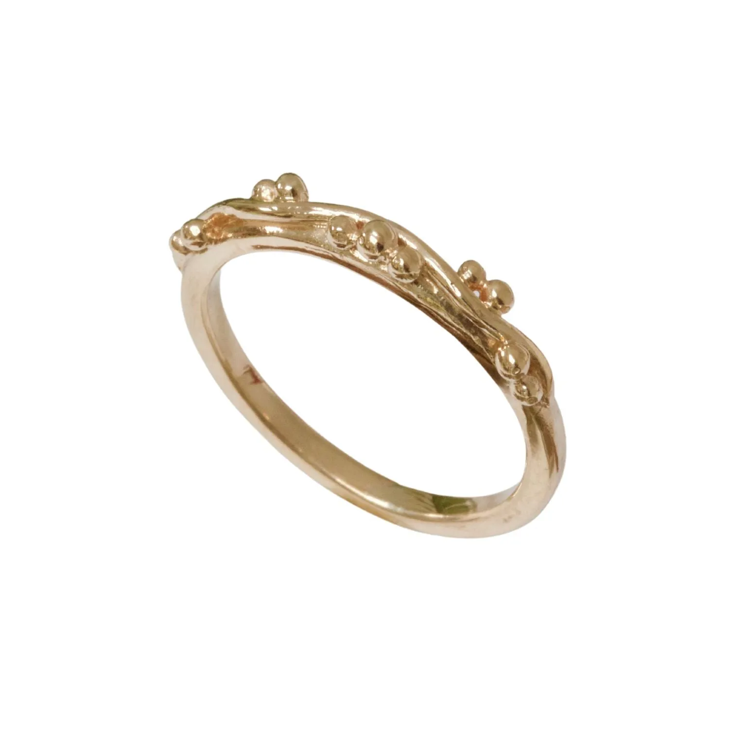 Nature Wavy Vine Ring, Vine and Berry Wedding Ring