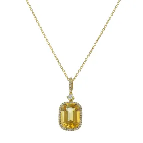 Necklace with Citrine and Diamonds