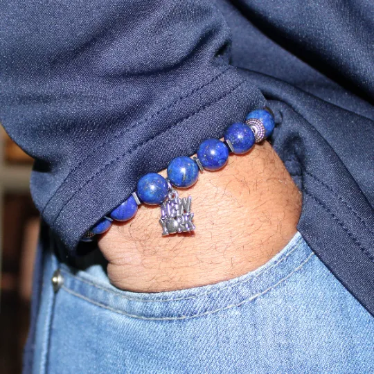 New York Blue Lapis Lazuli Bead Bracelet