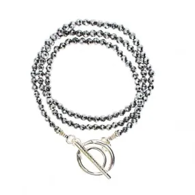 Nikki Lissoni Titanium Colour Silver Plated Wrap Bracelet