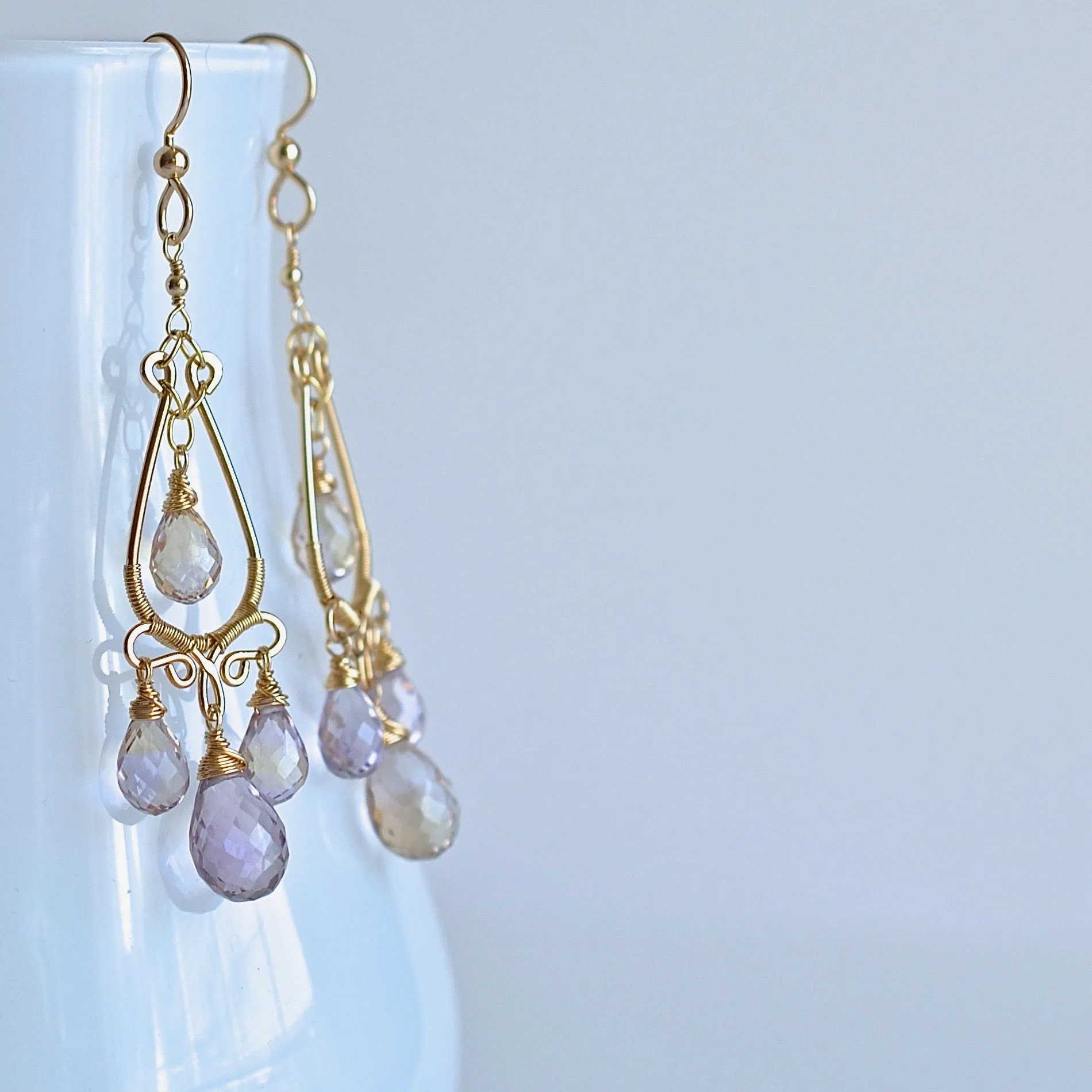 Nina Earrings - Ametrine Teardrop Gold Filled Earrings